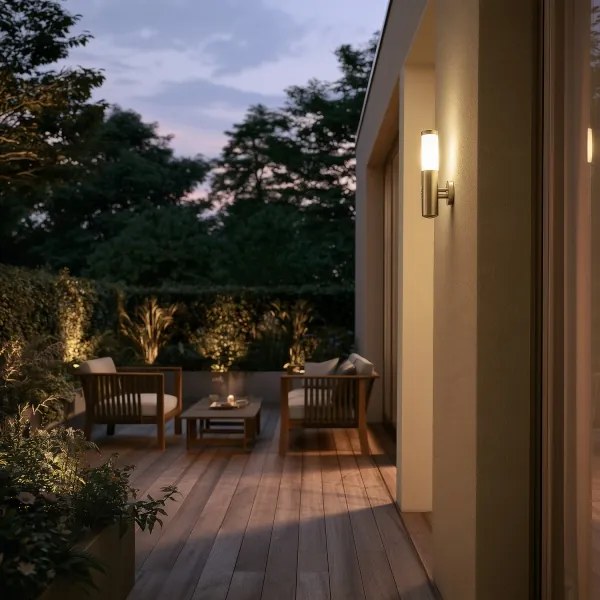 BRILAGI - Lampă de perete pentru exterior cu senzor ELIA 1xE27/20W/230V IP44 crom