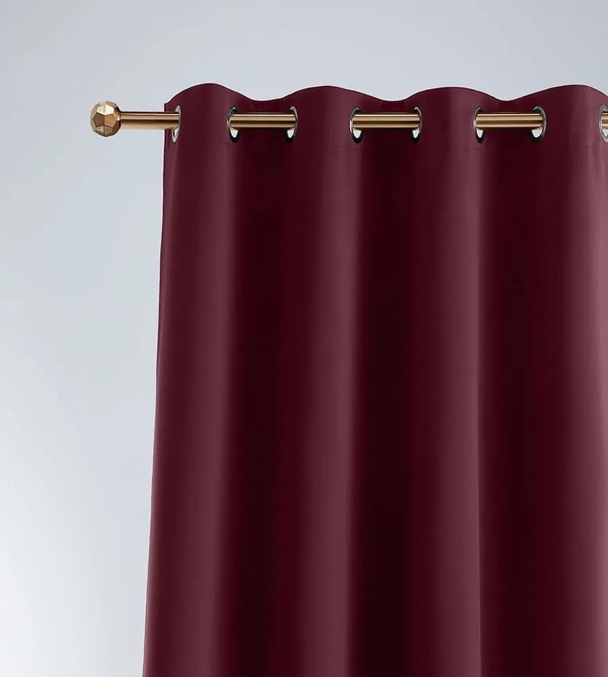 Perdea opacă modernă, cu ochiuri de culoare burgundy 140 x 280 cm 140x280