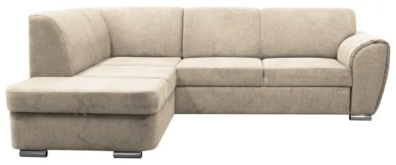 Colțar extensibil în L SERPA, cu ladă de depozitare, variantă stânga, bej