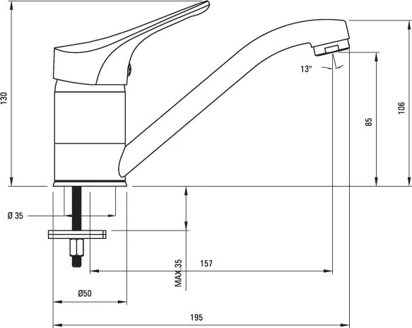 Joko Baterie pentru chiuvetă, cu pipă pivotantă Finisaj: Crom BOJ_026M