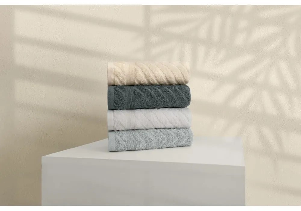 Prosoape galbene-gri 4 buc. din bumbac din frotir 50x90 cm – Foutastic