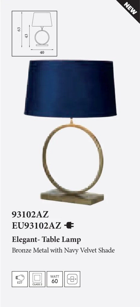 Veioza/Lampa de masa Elegant navy