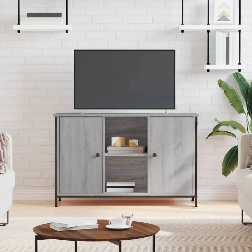 832781 vidaXL Comodă TV, gri sonoma, 100x35x65 cm, lemn compozit