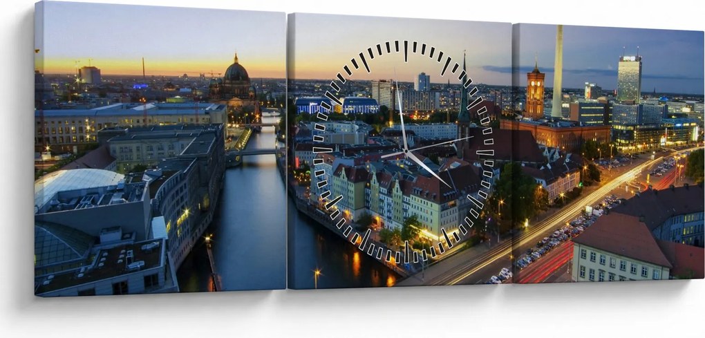 Tablou cu Berlin (cu ceas) (90x30 cm)