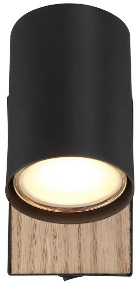 Spot de perete ROBBY 1xGU10/35W/230V negru/maro Globo 57911-1BW