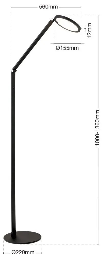 Lampadar LED reglabil design modern FATI