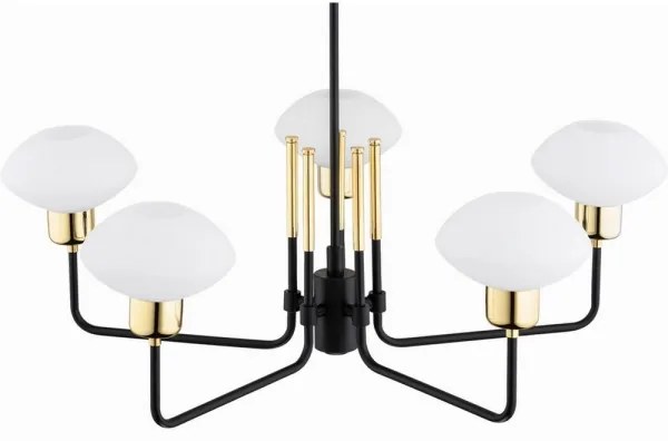 Argon 2128 - Lustr RAVELLO 5xE14/15W/230V negru/auriu pe tijă