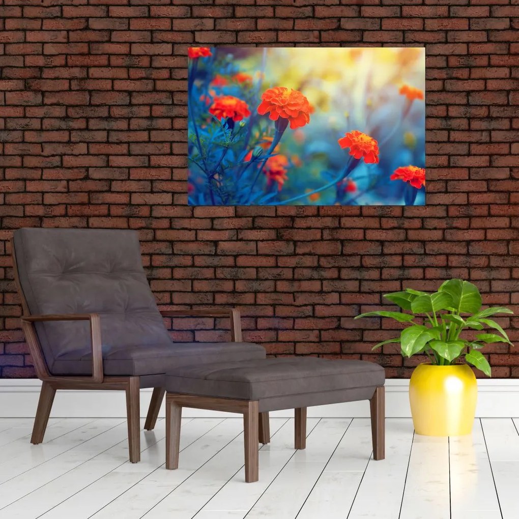 Tablou - Flori portocalii (90x60 cm)