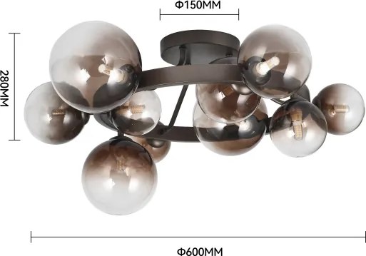 Brilagi - Lustră LED aplicată MILLA 10xG9/3W/230V maro/maro fumuriu
