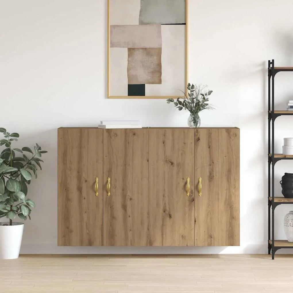 vidaXL Mobilier cu Montaj pe Perete Pe perete 2 pcs stejar artizanal