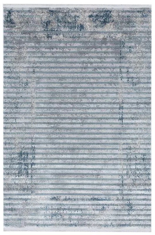 200x290 cm Covor Luxury Roma, 70% Acryl și 30% Vascoza, Design Modern, Albastru/Gri, Densitate 2800 gr/m2, ROXR03A1006