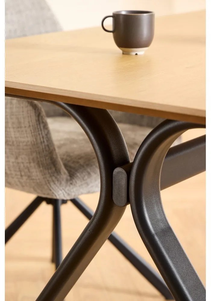 Masă de dining cu blat cu aspect de lemn de stejar 100x200 cm Bristol – Actona