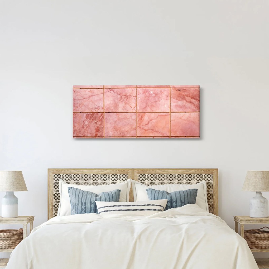 Tablou - Roz, gresie marmorată (120x50 cm)