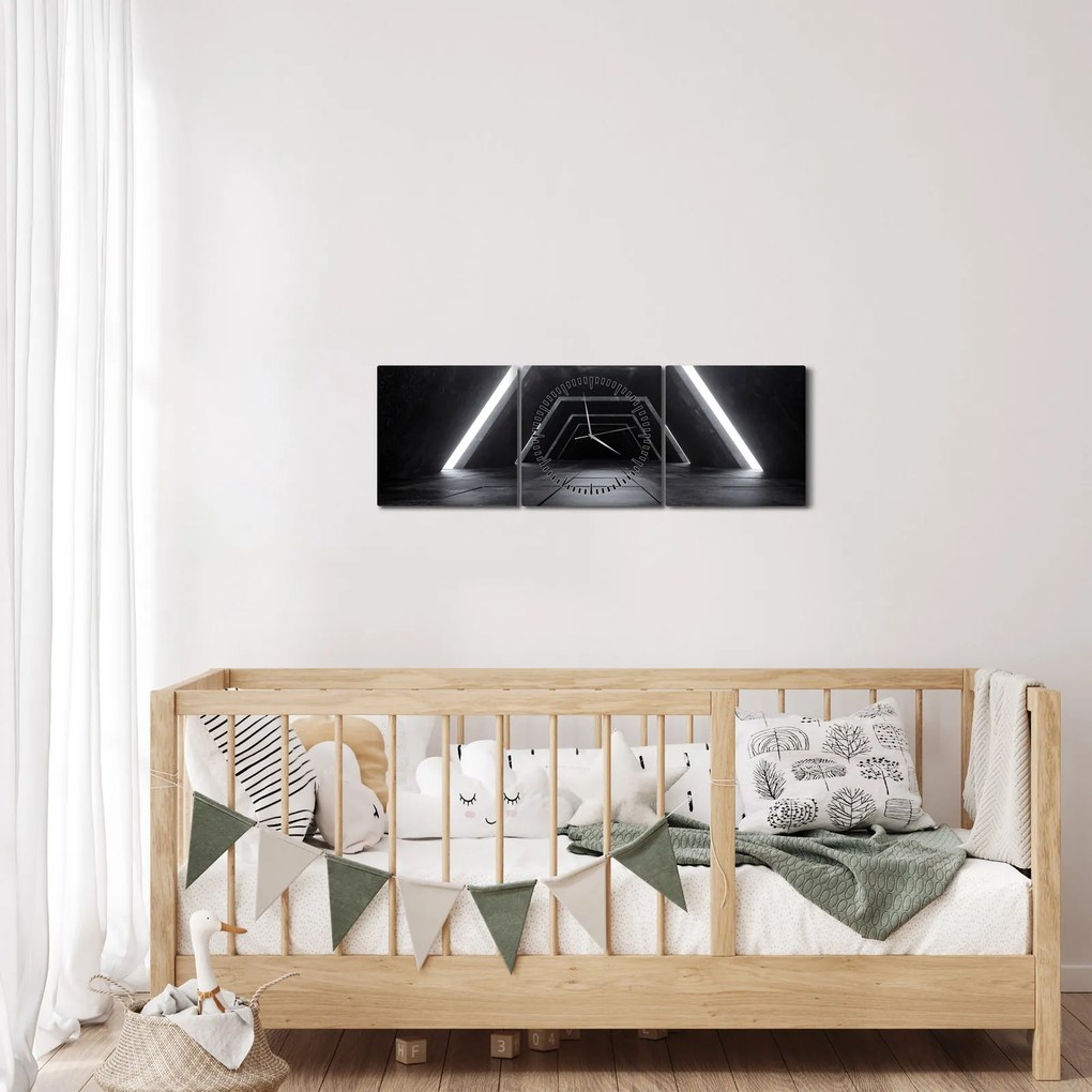 Tablou - Tunel futurist (cu ceas) (90x30 cm)