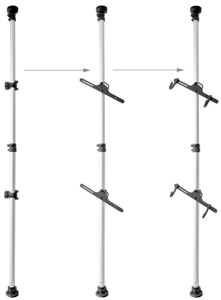 Suport telescopic pentru 2 biciclete