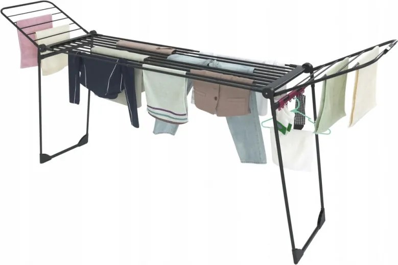 Uscător de rufe Kinghoff KH 2045, 30 m, până la 25 kg, pliabil, oțel, negru