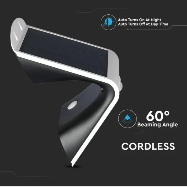 LED lampă solară de perete cu senzor LED/3W/3,7V 3000/4000K IP65 albă