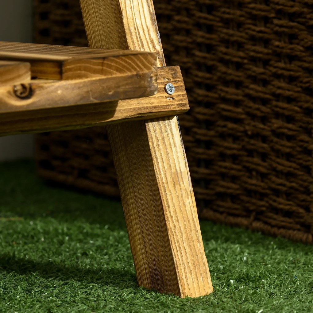Outsunny Etajeră pentru plante în lemn formă piramidală, eșafodaj pliabil cu 3 rafturi 60 x 37 x 93 cm maro | Aosom Romania