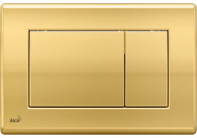 Clapeta rezervor wc auriu lucios cu doua butoane Alcaplast 275 Auriu lucios