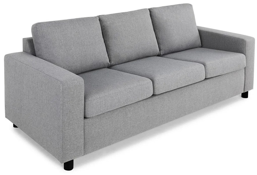Canapea Scandinavian Choice C169Numărul de locuri: 3, Gri deschis, Negru, 214x88x86cm, Tapiterie, Picioare: Plastic