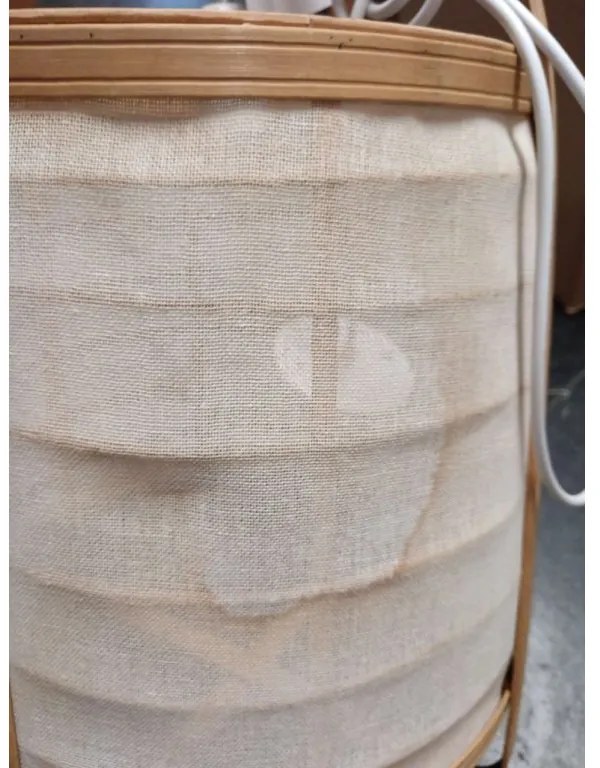 Reducere Lampa suspendata din bambus cu laturi din material textil alb Calitatea II