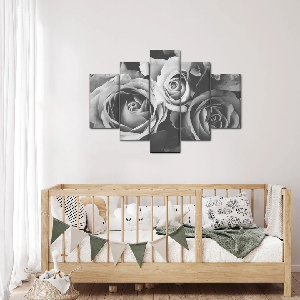 Tablou - Trandafir,alb-negru (150x105 cm)