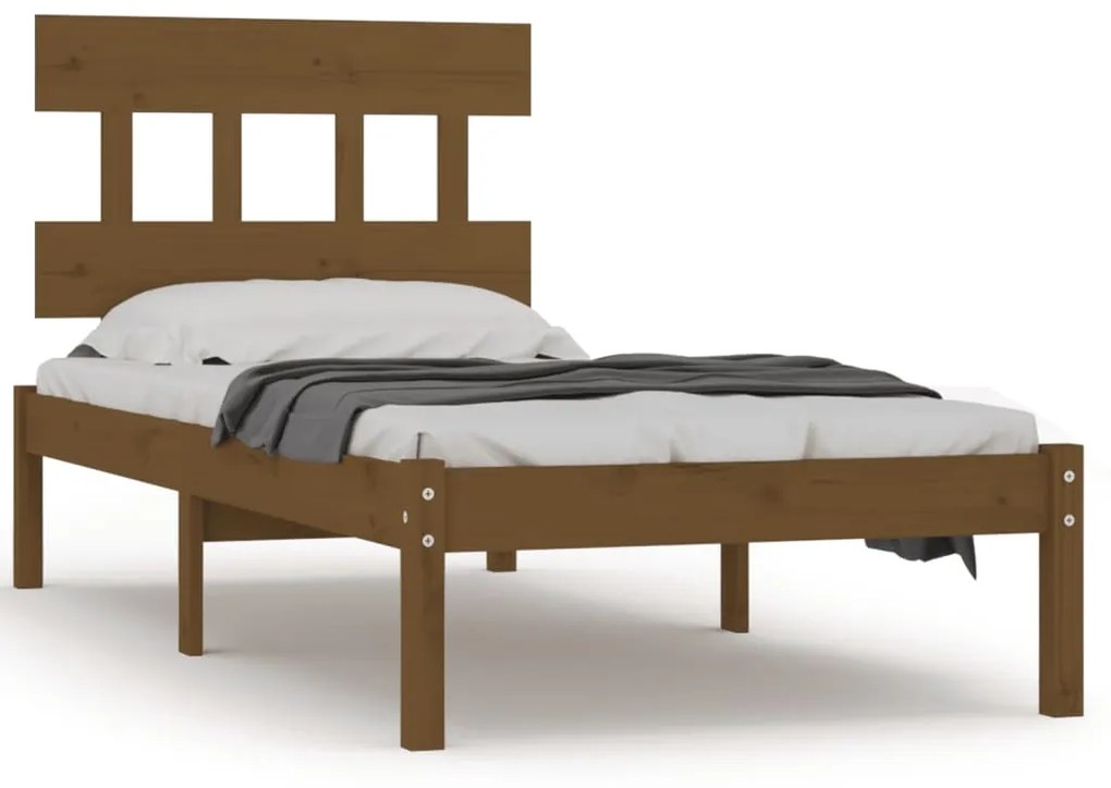 3104731 vidaXL Cadru de pat, maro miere, 100x200 cm, lemn masiv