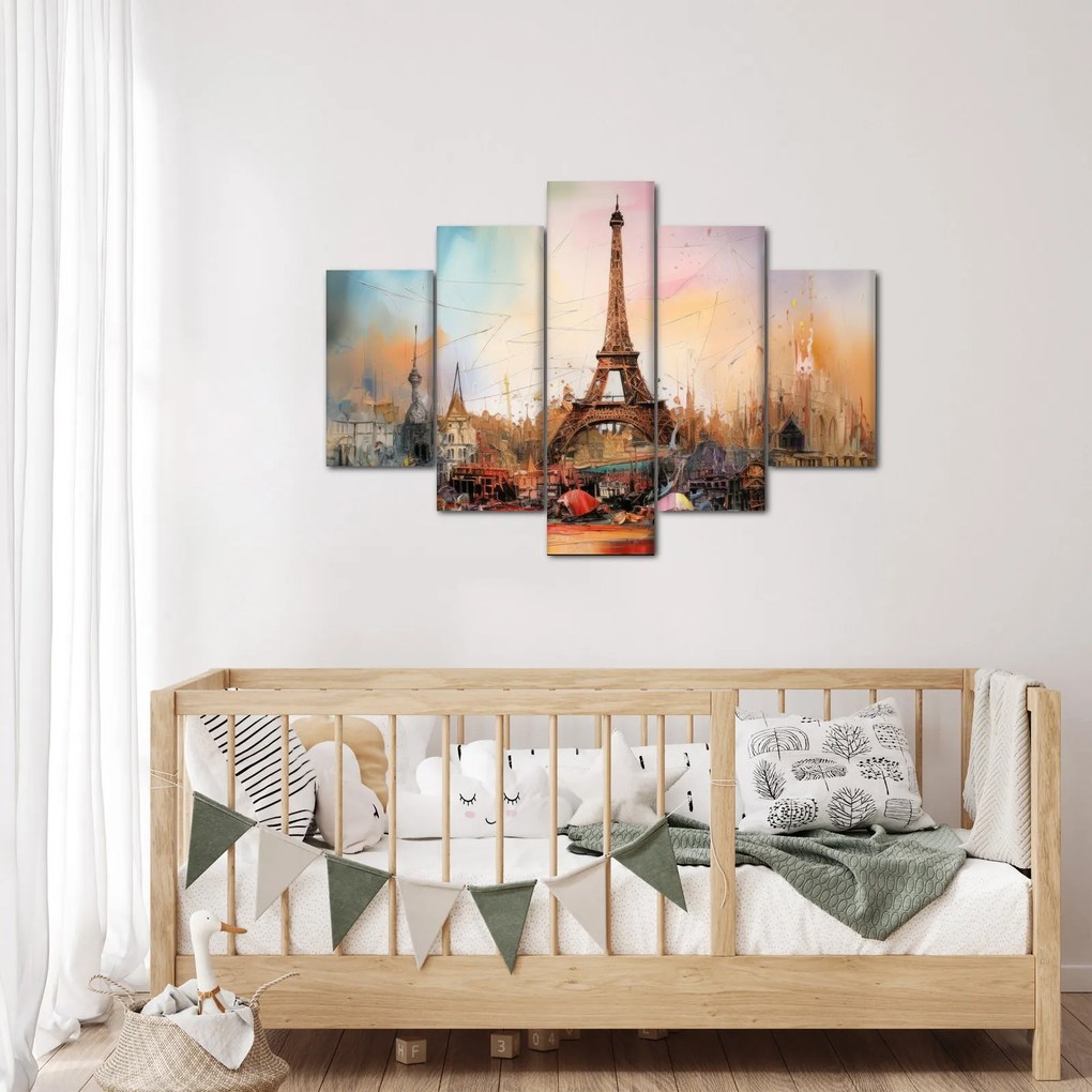 Tablou - Pictură a Turnului Eiffel (150x105 cm)