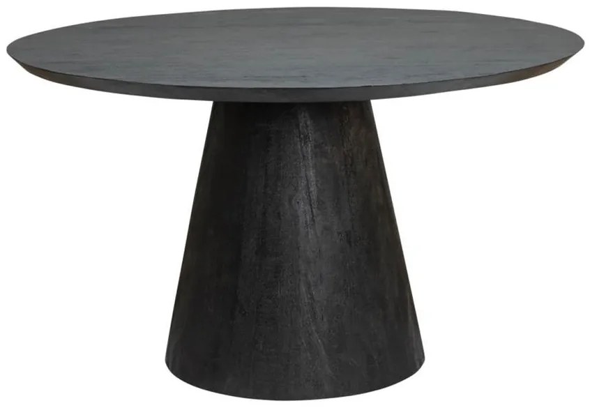 Masa de dining rotunda Premana din lemn de mango neagra 130 cm