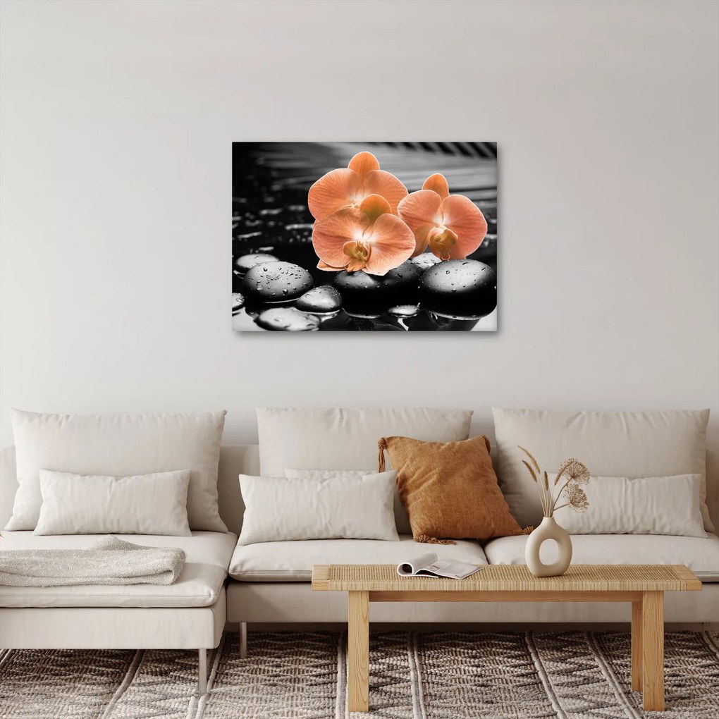 Tablou - Orhidee portocalii (70x50 cm)