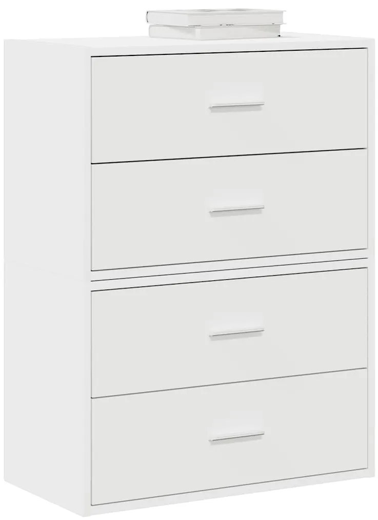 vidaXL Dulapuri cu 2 sertare 2 buc Alb 60x31x40 cm Lemn prelucrat