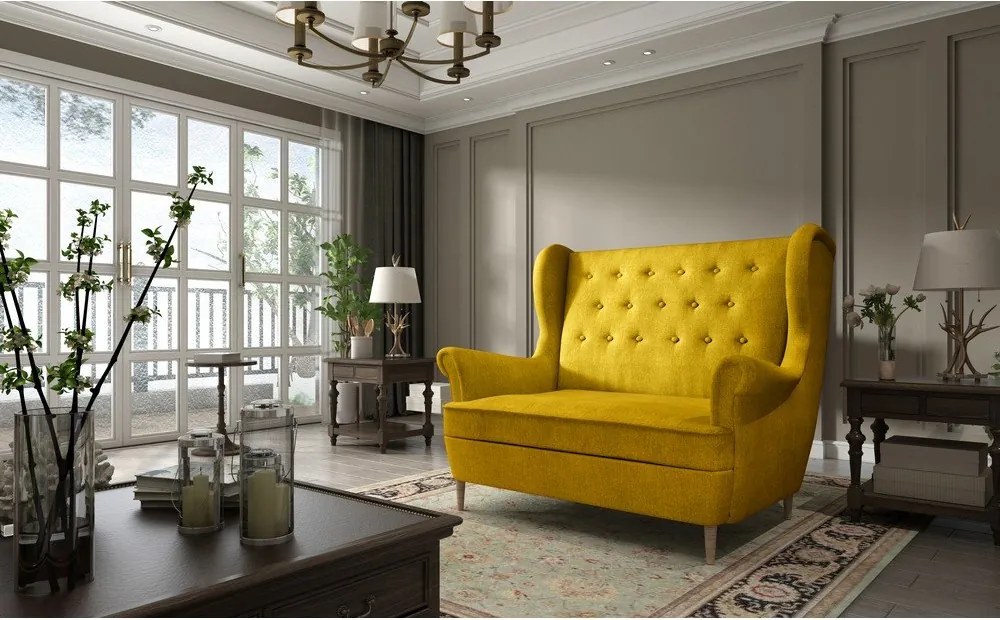 Canapea galbenă 150 cm Aros – ELTAP