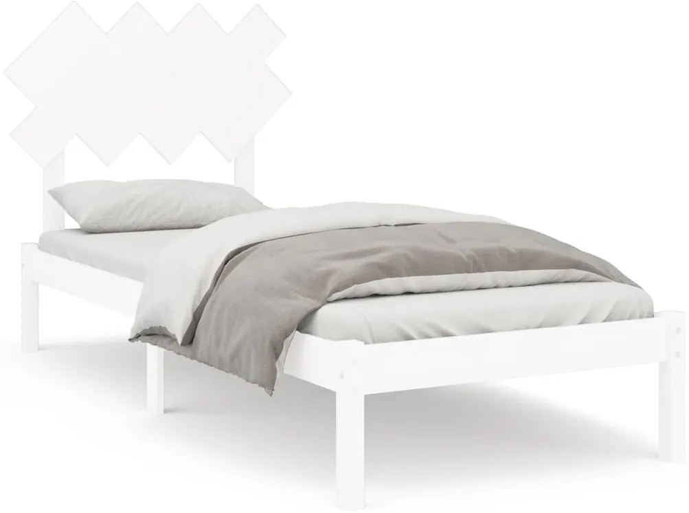 3104854 vidaXL Cadru de pat, alb, 90x200 cm, lemn masiv