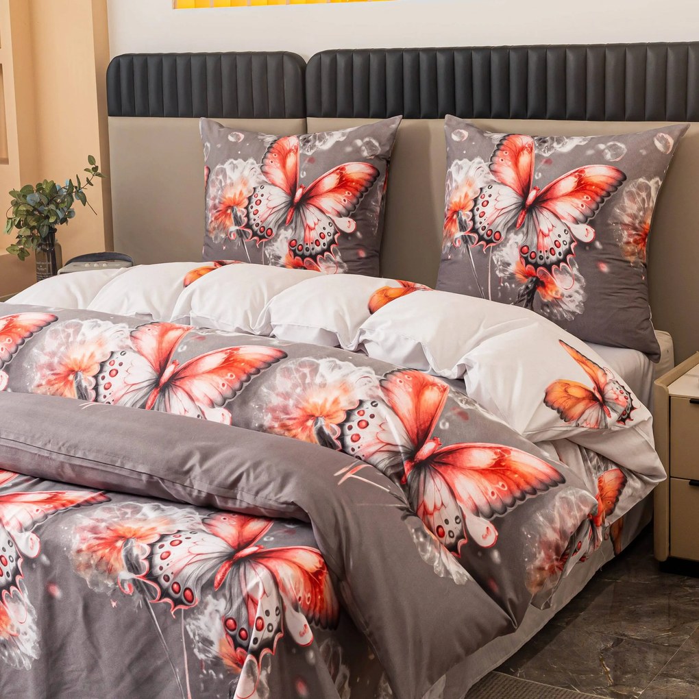 Lenjerie de pat din microfibra FLARISSE gri Dimensiune lenjerie de pat: 70 x 80 cm | 140 x 200 cm