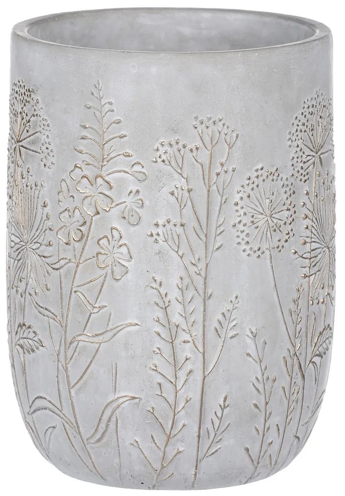 Husă din beton pentru ghiveci cu flori de câmp,gri, 19 x 25 cm