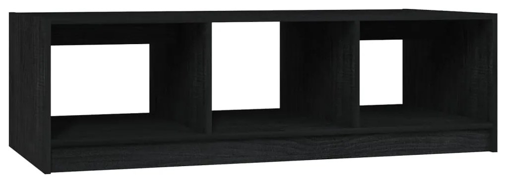 809916 vidaXL Măsuță de cafea, negru, 110x50x34 cm, lemn masiv de pin