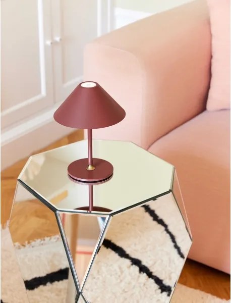 Halo Design 800834 – Lampă de masă HYGGE LED, dimabilă și reîncărcabilă, 3W, baterie 4000 mAh, IP54, vișinie