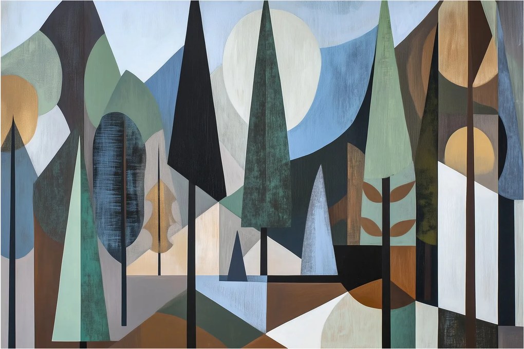 Tablou - Abstracție geometrică naturală II. (90x60 cm)