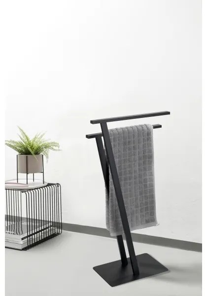 WENKO 24396100 - Suport pentru prosoape LIRIO, 20 x 40 cm, negru