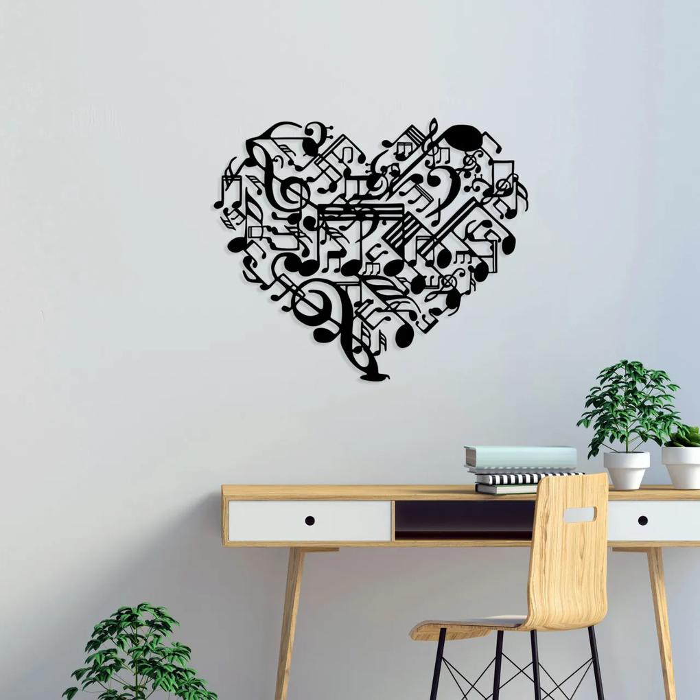 Accesoriu decorativ de perete metalic Musical Heart