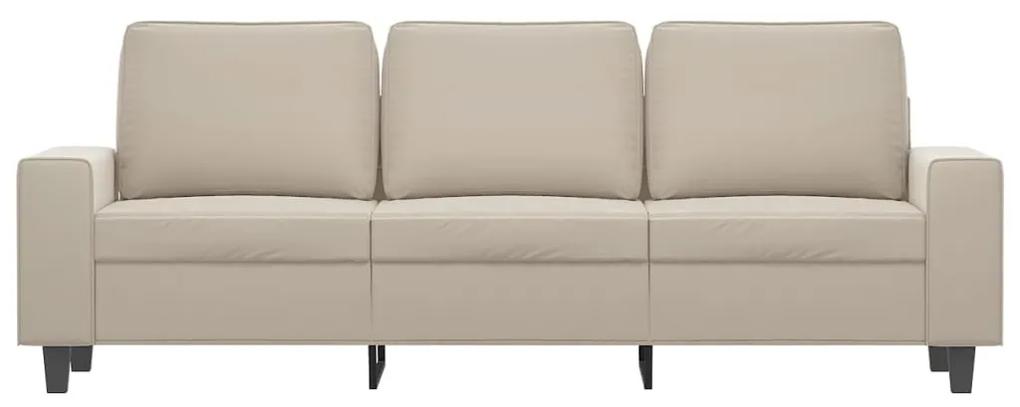 Canapea cu 3 locuri, crem, 180 cm, tesatura microfibra Crem, 214 x 77 x 80 cm