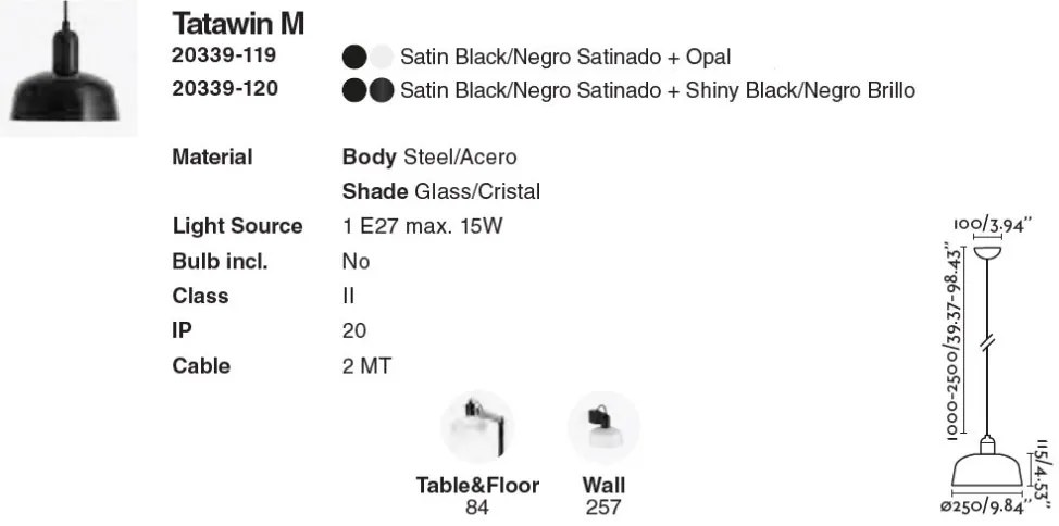 Lustra/Pendul design modern TATAWIN negru