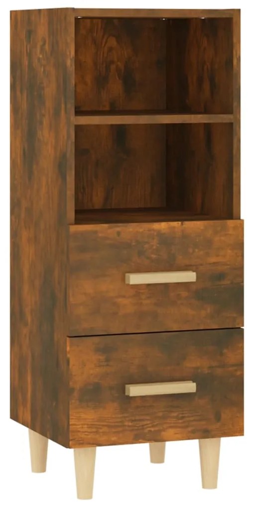 817414 vidaXL Servantă, stejar fumuriu, 34,5x34x90 cm, lemn compozit