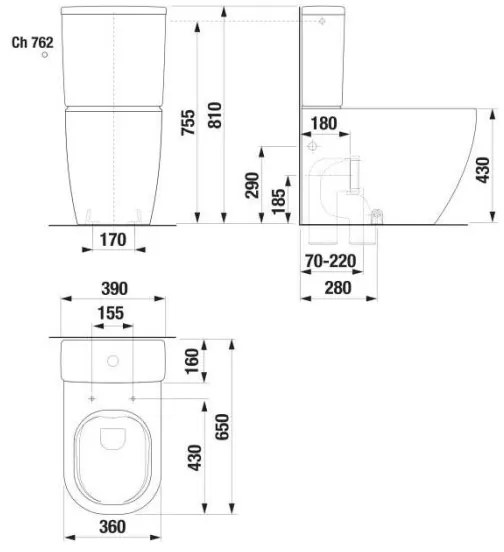 JIKA H8267160000001 - Vas WC MIO ceramică/alb