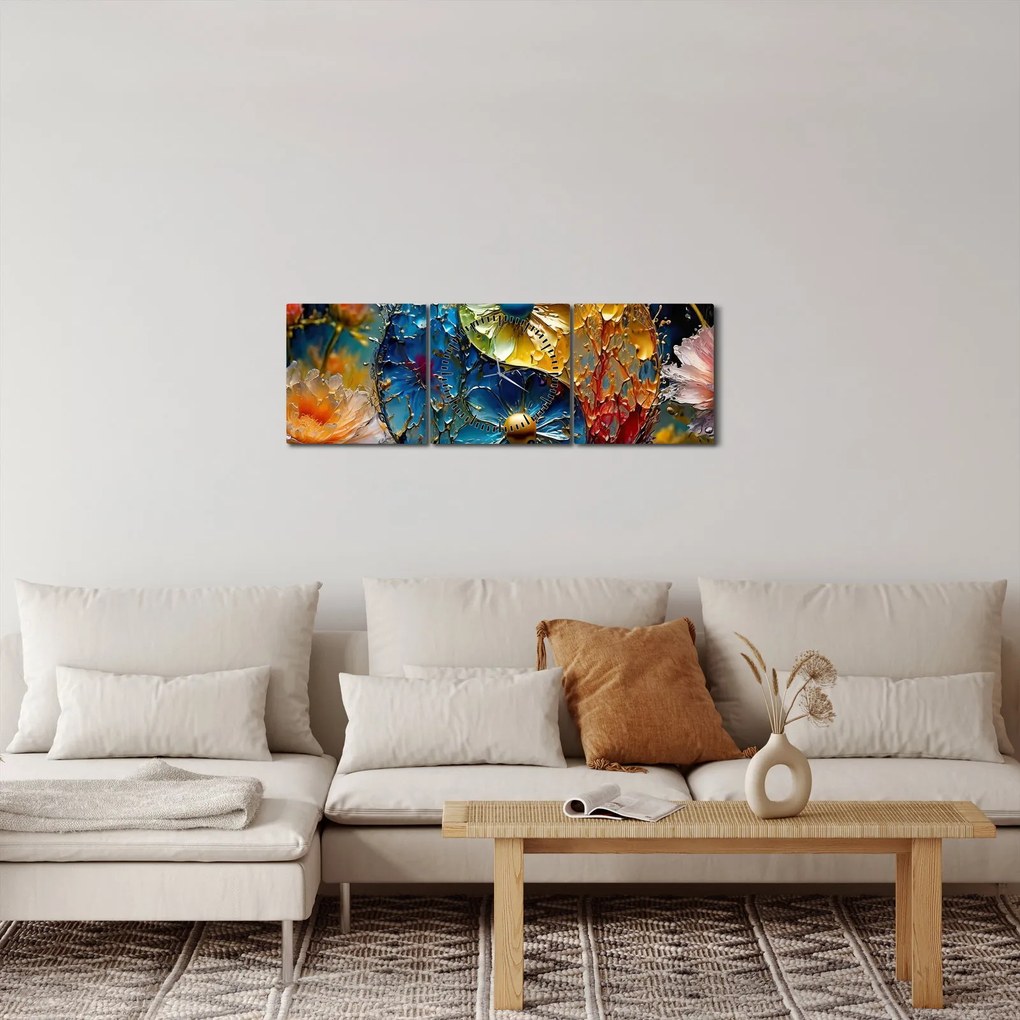 Tablou - Armonie și echilibru (cu ceas) (90x30 cm)