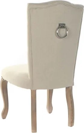 Scaun de dining bej din in și lemn de cauciuc, 51×47,5×101 cm, „Shooter Beige"