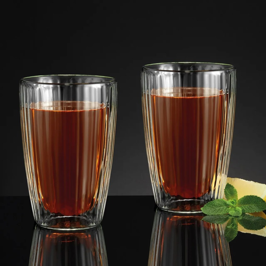 Set 2 pahare 450ml, termorezistente, Curly