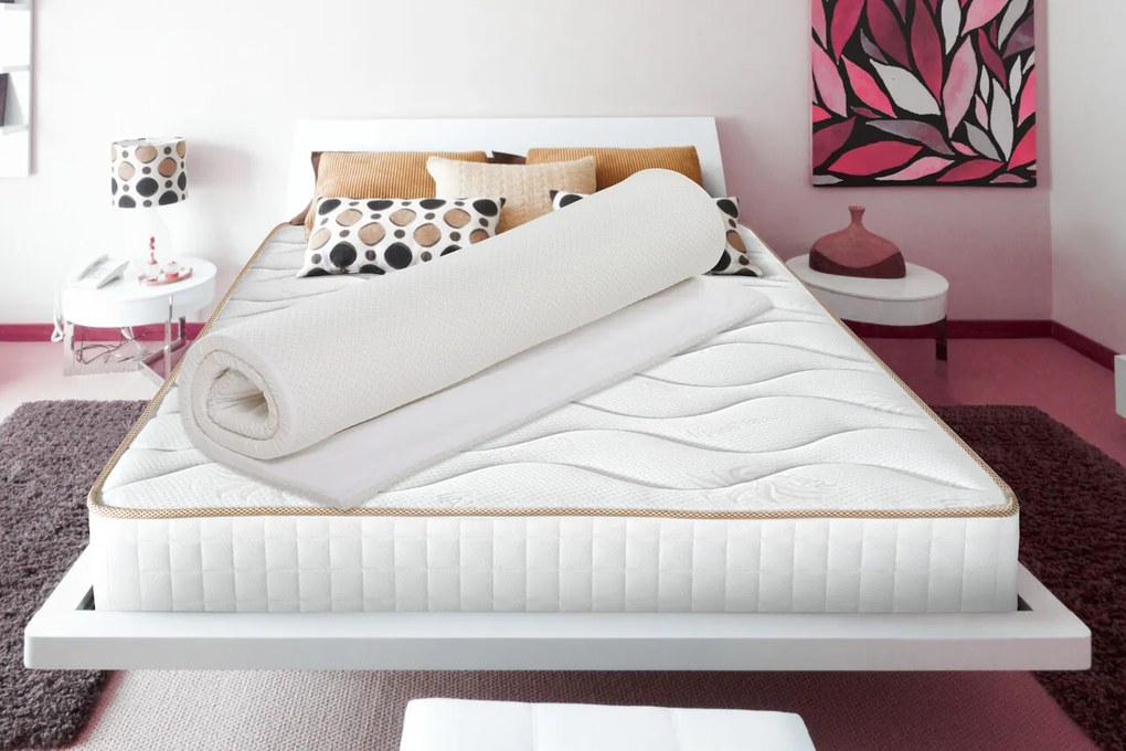 Topper Argentum Latex, 180 x 200 cm, H 4 cm, husa detasabila