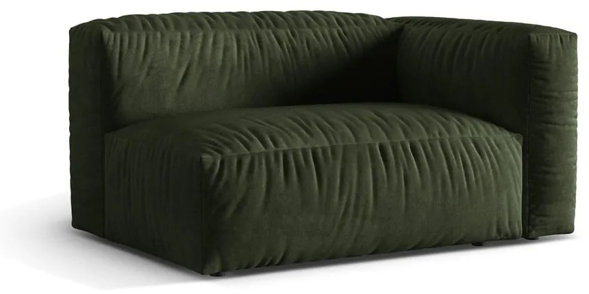 Modul pentru canapea modulară verde cu tapițerie din catifea (cu colț pe partea dreaptă) Martina – Micadoni