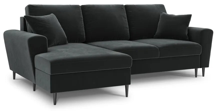 Coltar extensibil Kyoto 4 locuri catifea picioare negre